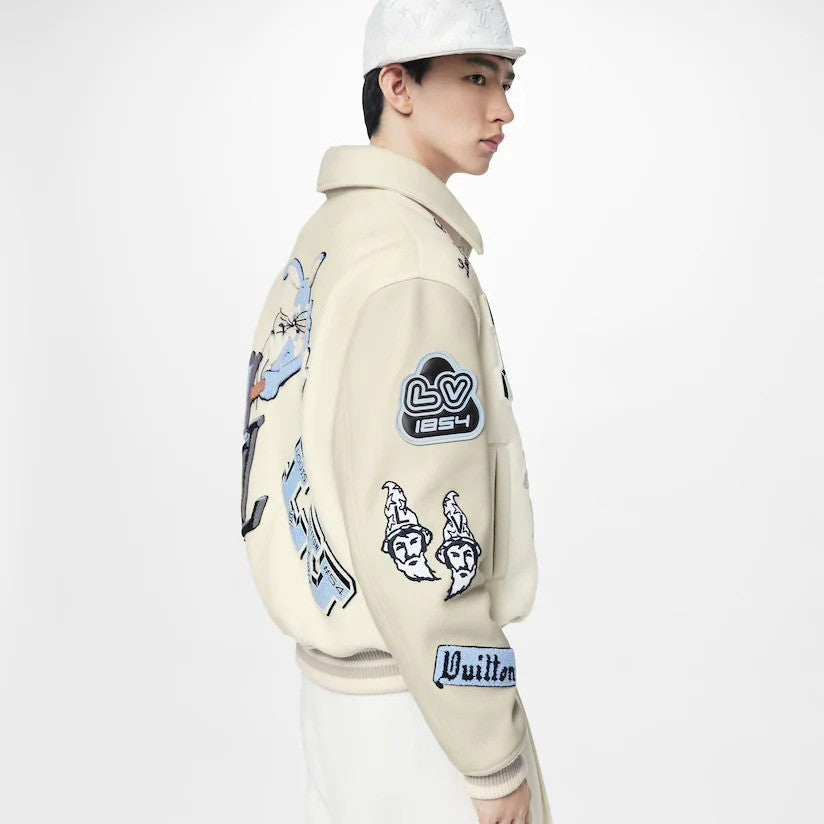 Jacket Louis Vuitton Varsity “Multi-Patches Mixed/Milky White”