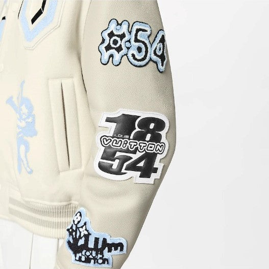 Jacket Louis Vuitton Varsity “Multi-Patches Mixed/Milky White”