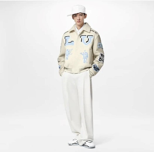Jacket Louis Vuitton Varsity “Multi-Patches Mixed/Milky White”