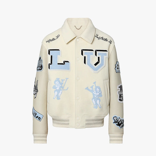 Jacket Louis Vuitton Varsity “Multi-Patches Mixed/Milky White”