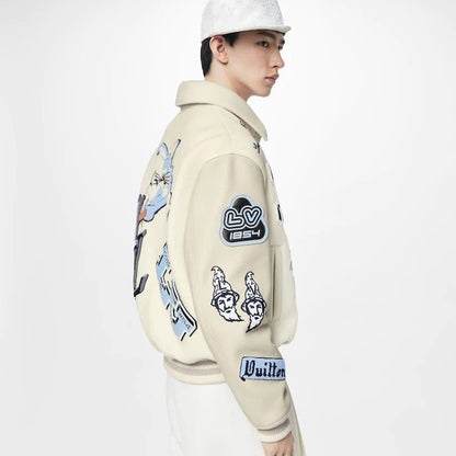 Jacket Louis Vuitton Varsity “Multi-Patches Mixed/Milky White”