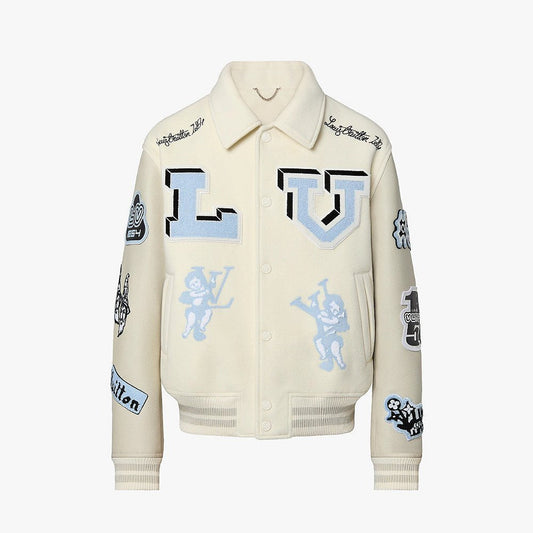 Jacket Louis Vuitton Varsity “Multi-Patches Mixed/Milky White”